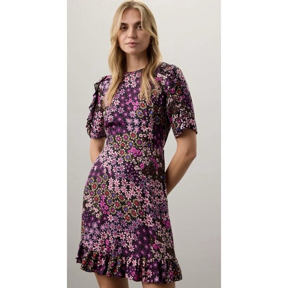Kate Spade Pacific Petals Floral Smocked Dress Size 4 - Picture 3 of 9